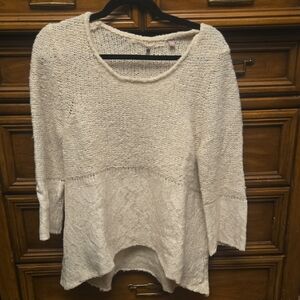 🎁Anthropologie Cream Textured Sweater